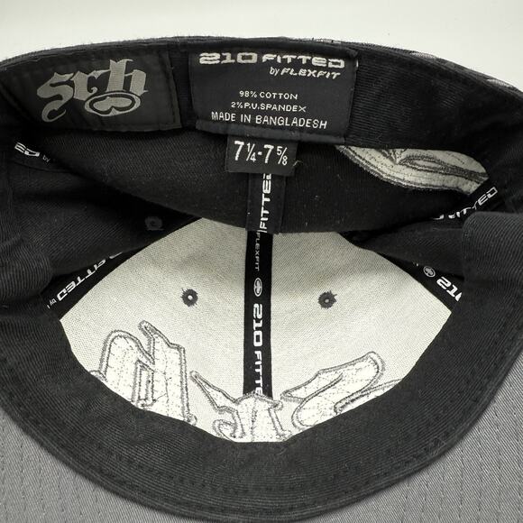 SRH Flex Fit 210 Fitted Men's Baseball Hat Cap Black W/ Plaid Logo 7 1/4-7 5/8 - Picture 5 of 9
